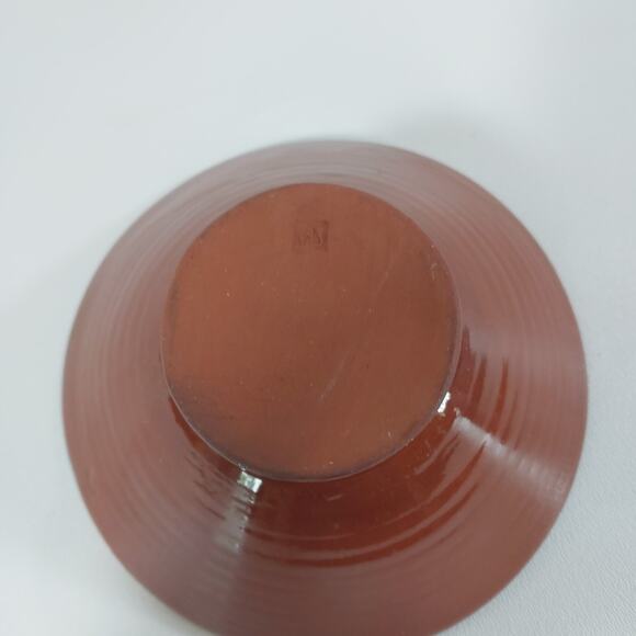 Pottery Cat Bowl Silhouette Artist Marking Vintage 6" Wide - Picture 3 of 8